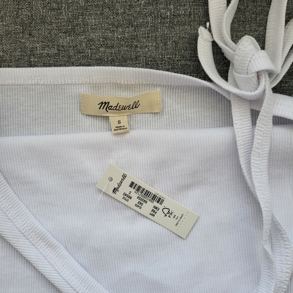 Madewell White One-Shoulder Tank Top - Picture 4 of 8